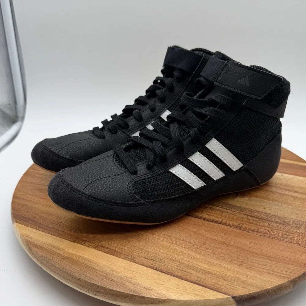 Adidas HVC 2 Men's Size 5 Wrestling Shoes Black White Gum 1054